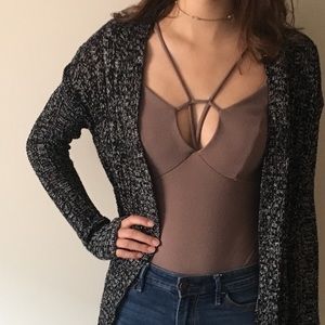 Black knit cardigan